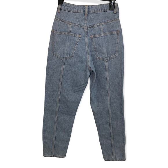 Topshop Yoke Bleach Mom Jeans high waisted tapered‎ leg size 25 NWT - Picture 2 of 7